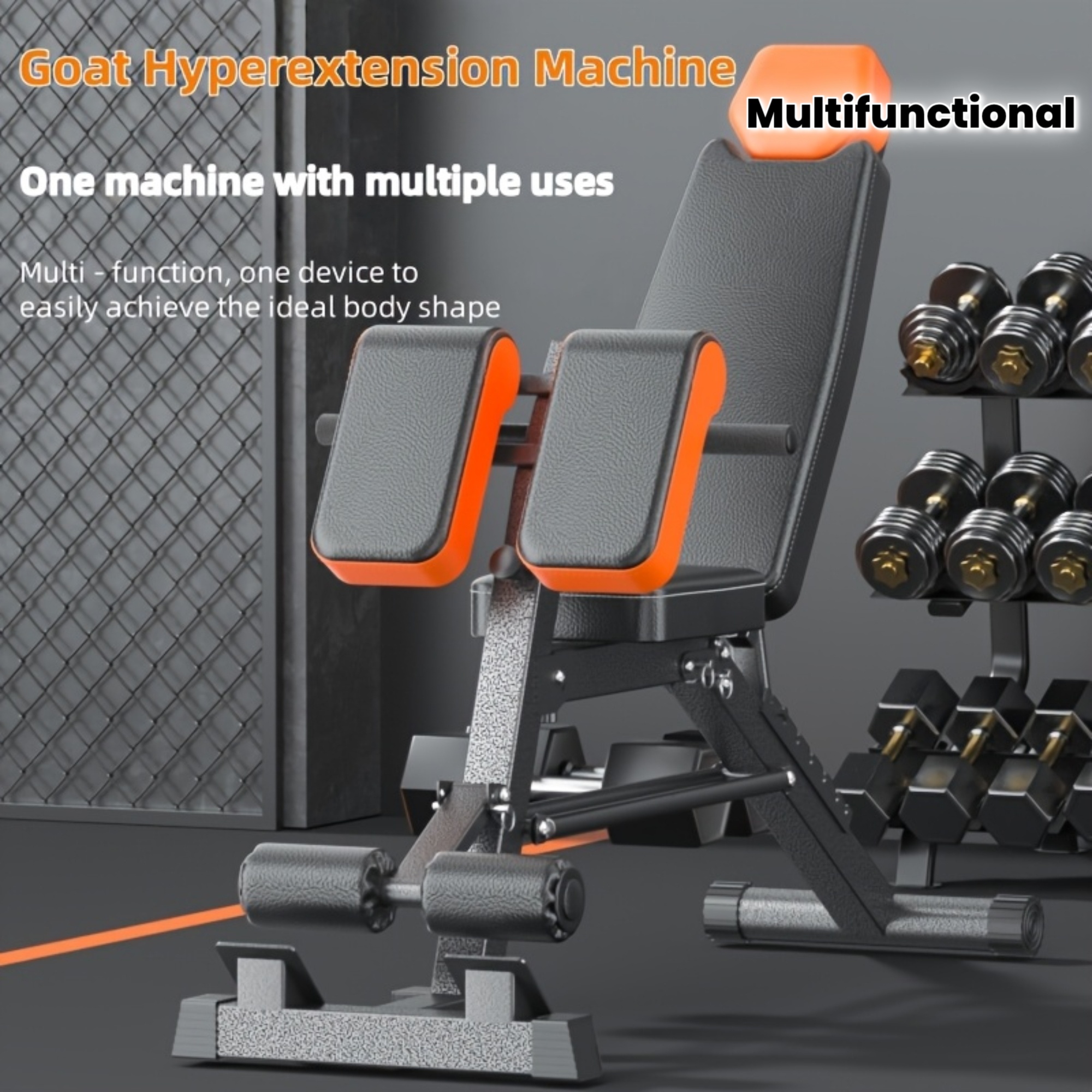 Multifunctional Hyperextension Roman Chair - Adjustable Weight Bench for Full-Body Home Gym