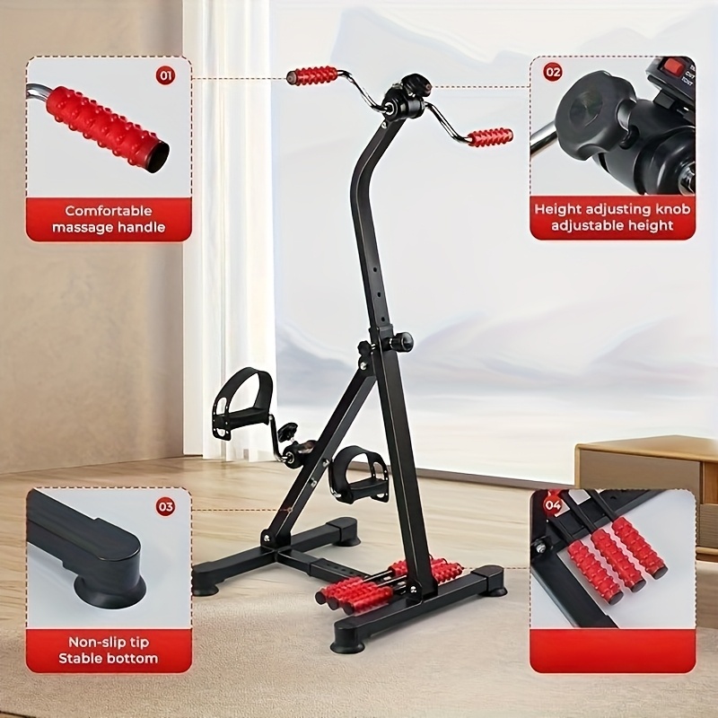 Foldable Pedal Excercise Bike - Multi-Functional Hand & Foot Trainer for Rehabilitation & Full-Body Workout