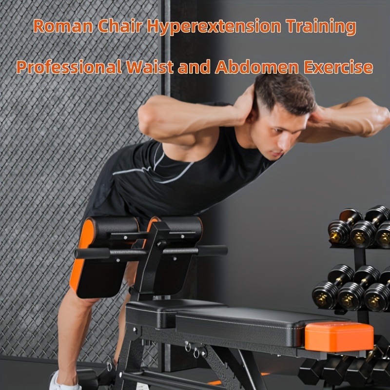 Multifunctional Hyperextension Roman Chair - Adjustable Weight Bench for Full-Body Home Gym