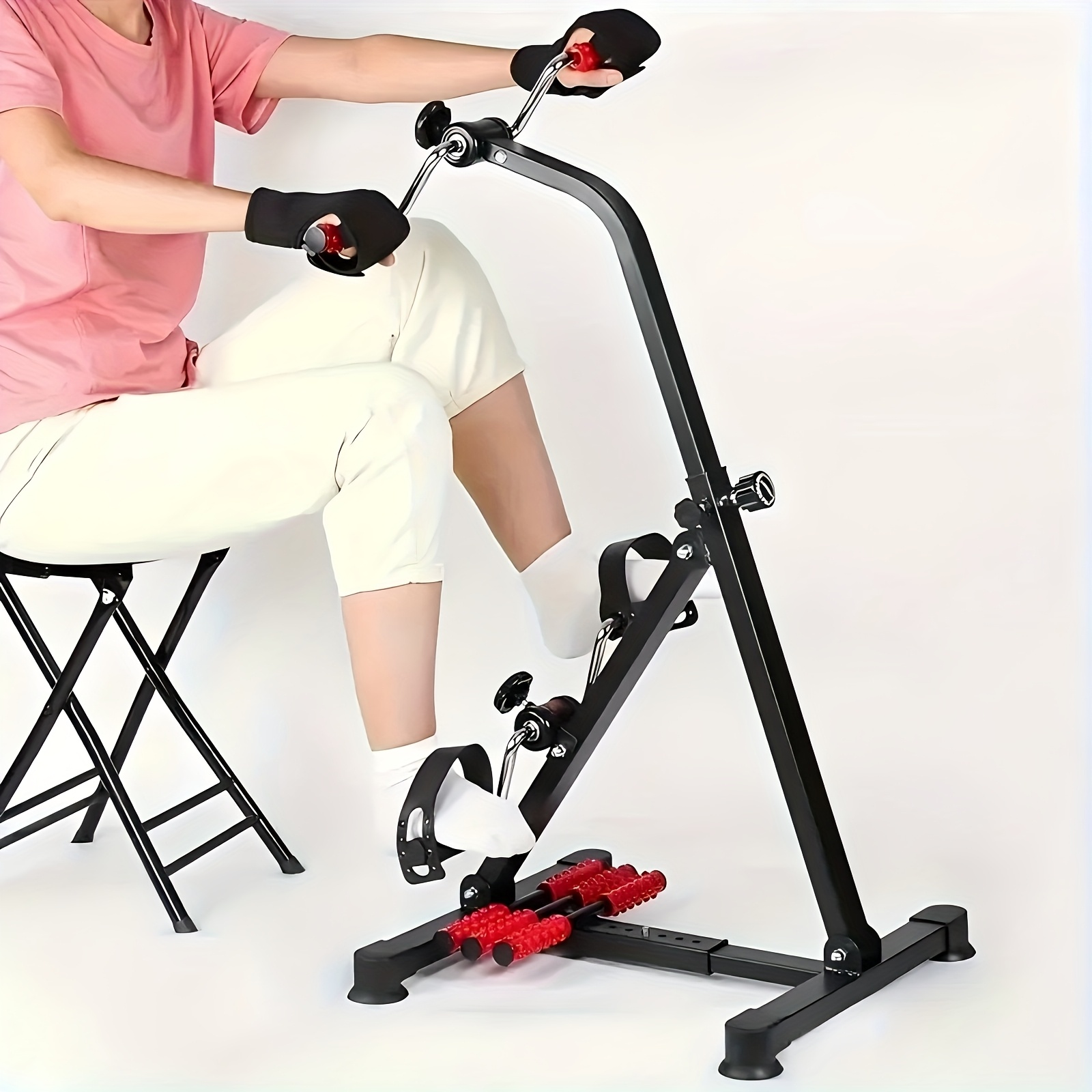 Foldable Pedal Excercise Bike - Multi-Functional Hand & Foot Trainer for Rehabilitation & Full-Body Workout