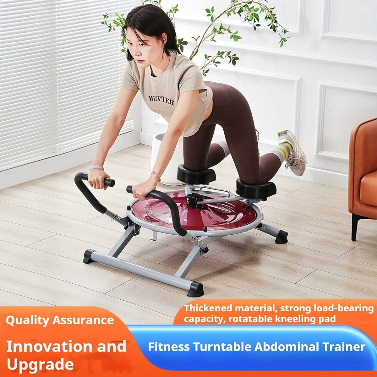 360° Rotatable Fitness Turntable Abdominal Trainer - Full-Body Core & Glute Workout Machine