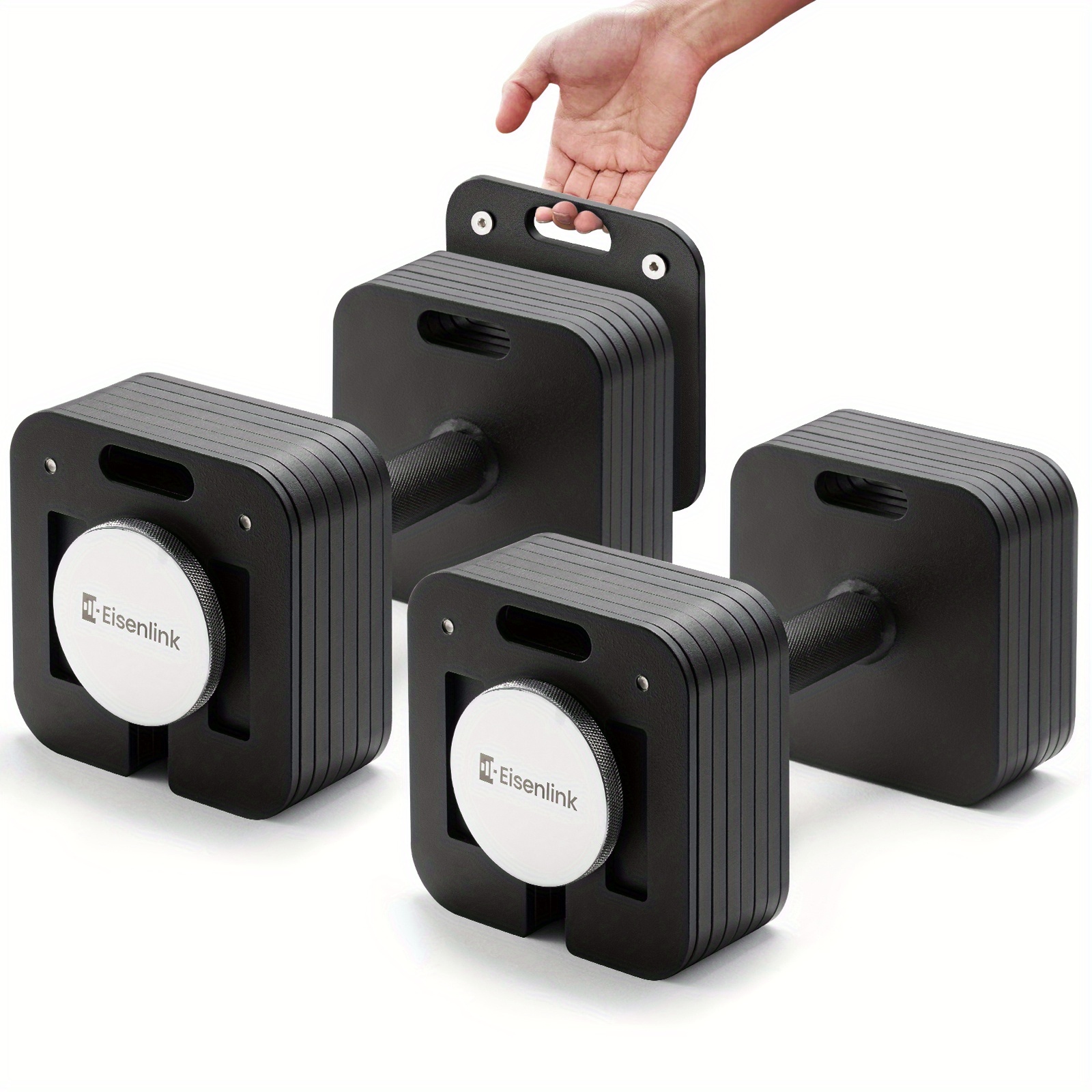 Eisenlink Adjustable Dumbbell Set - 15 Weight Settings (10-80LB) / 9 Settings (10-50LB)