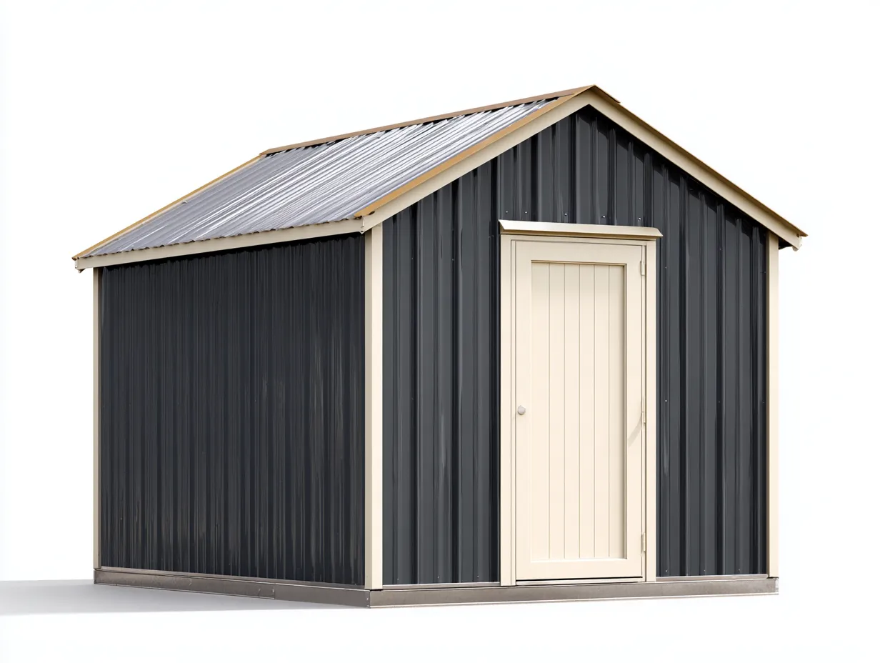 Casetta da giardino-acciaio-220x170x205 cm-Grigio scuro-Beige-stile pratico per esterno-Zazenrihaus