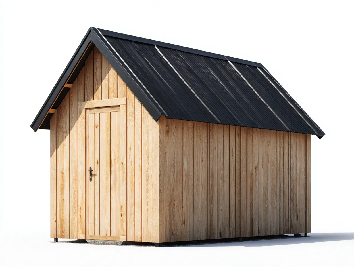 Casetta da giardino-legno-240x180x225 cm-Legno naturale-Nero-stile classico per esterno-Zazenrihaus