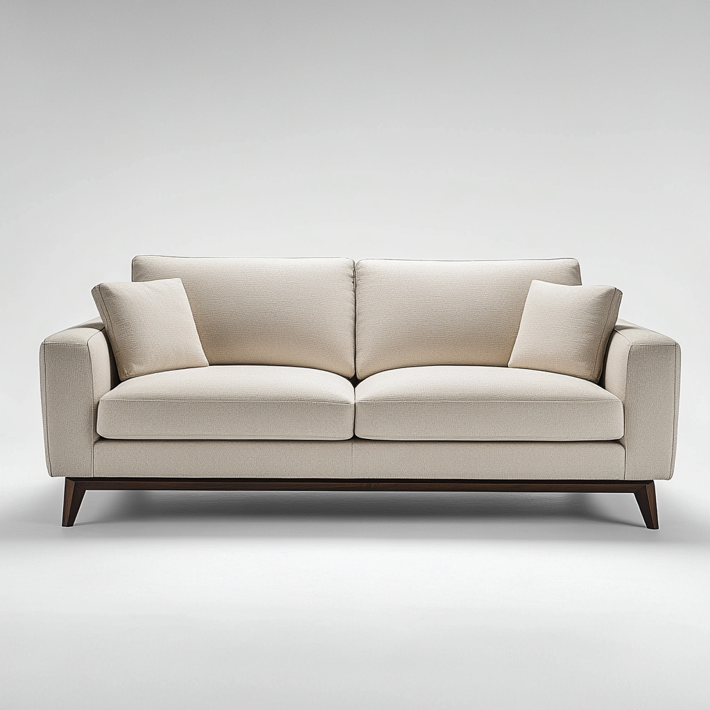 Canapé 2 places en tissu beige 135x85x80 cm - confort du salon - design contemporain-Vivoravihaus