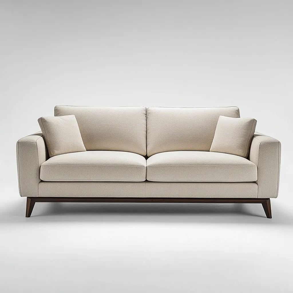 Canapé 2 places en tissu beige 135x85x80 cm - confort du salon - design contemporain-Vivoravihaus