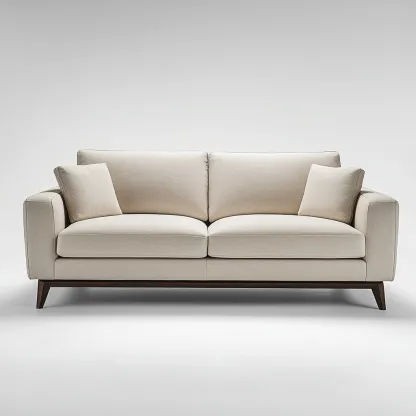 Canapé 2 places en tissu beige 135x85x80 cm - confort du salon - design contemporain-Vivoravihaus