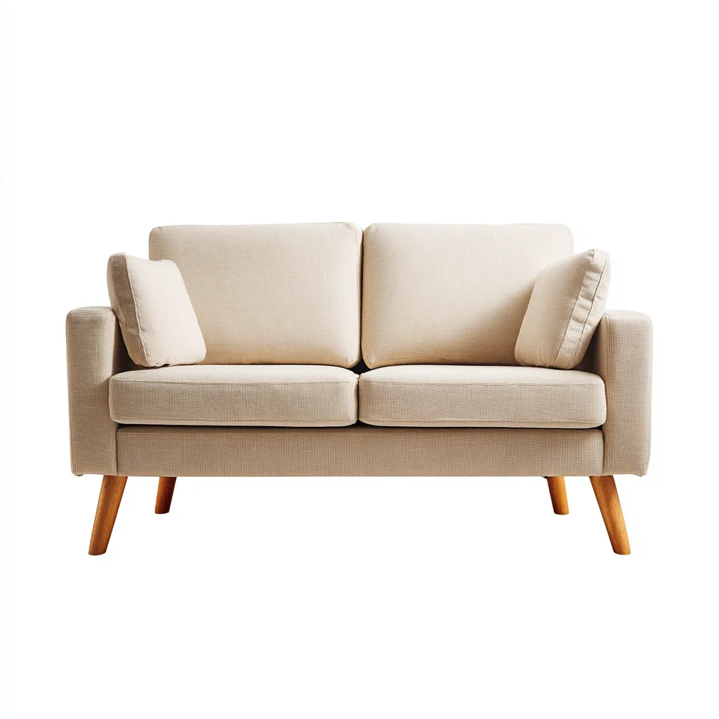 Canapé 2 places en tissu beige 165x90x85 cm - Assise confortable - Style contemporain-Vivoravihaus