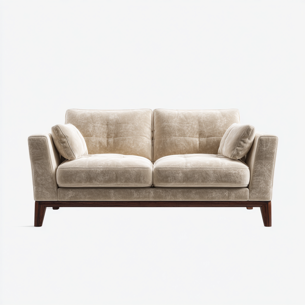 Canapé 2 places tissu 165x92x88 cm - beige - design contemporain-Vivoravihaus