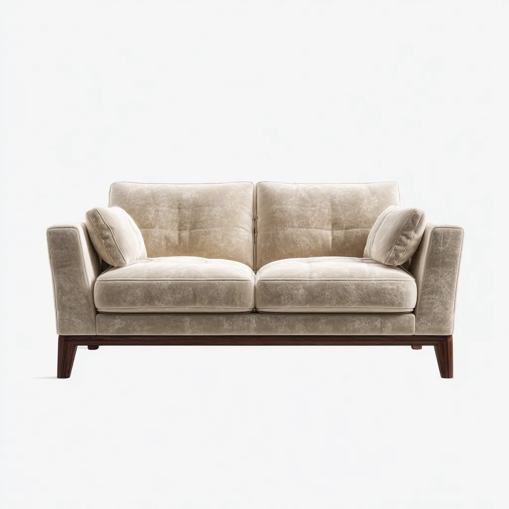 Canapé 2 places tissu 165x92x88 cm - beige - design contemporain-Vivoravihaus