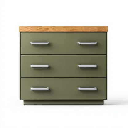 Commode rangement bois métal 80x40x75 cm - vert - style contemporain-Vivoravihaus