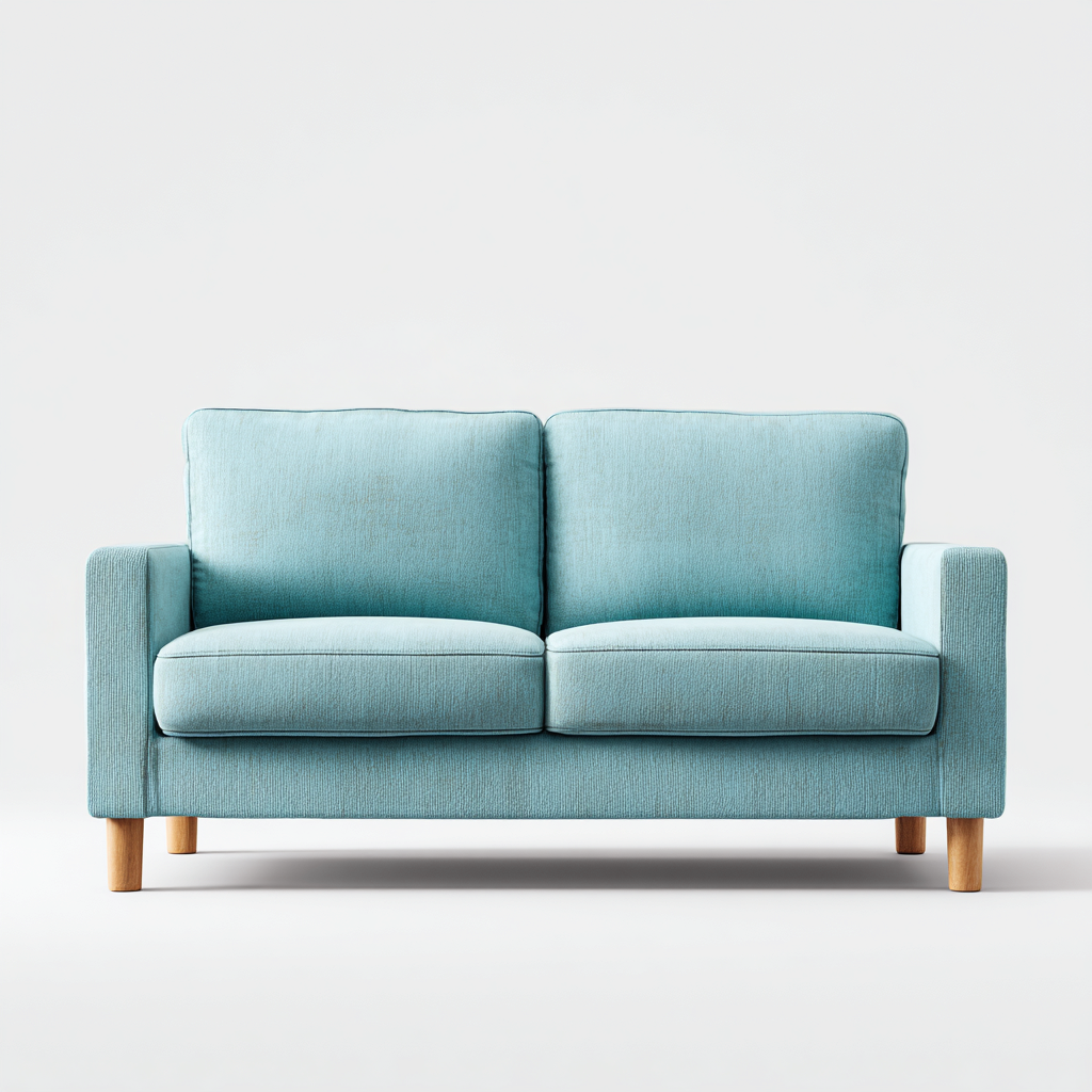 Canapé 2 places en tissu bleu clair 170x90x85 cm - Assise confortable - Style contemporain-Vivoravihaus