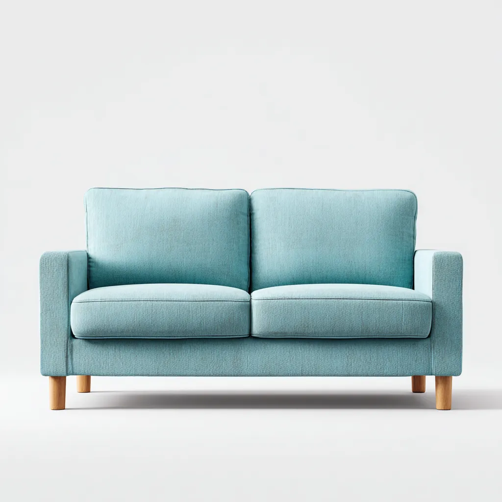 Canapé 2 places en tissu bleu clair 170x90x85 cm - Assise confortable - Style contemporain-Vivoravihaus