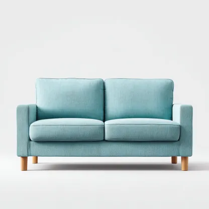 Canapé 2 places en tissu bleu clair 170x90x85 cm - Assise confortable - Style contemporain-Vivoravihaus