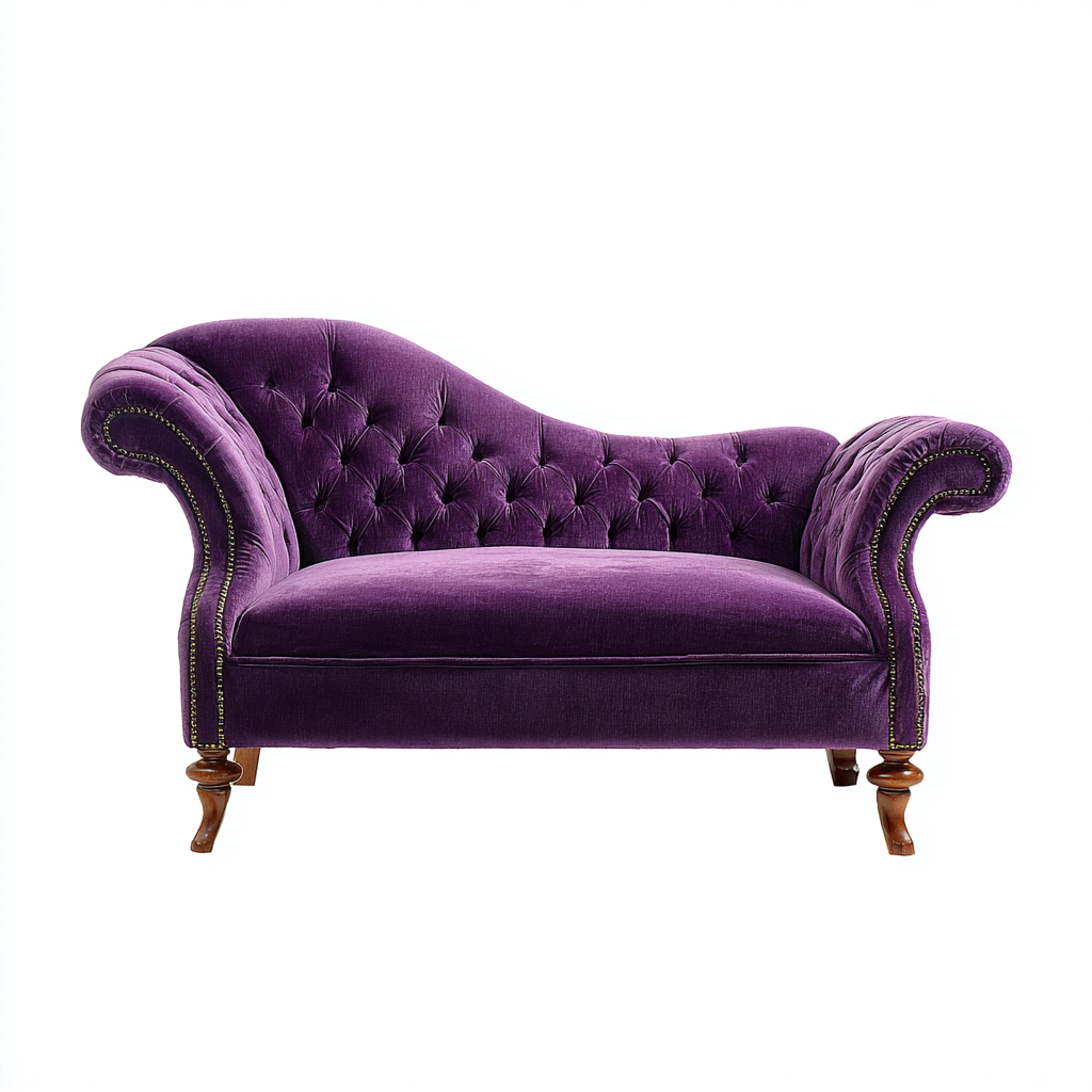 Chaise longue tissu velours 170x75x80 cm - violet - style classique-Vivoravihaus