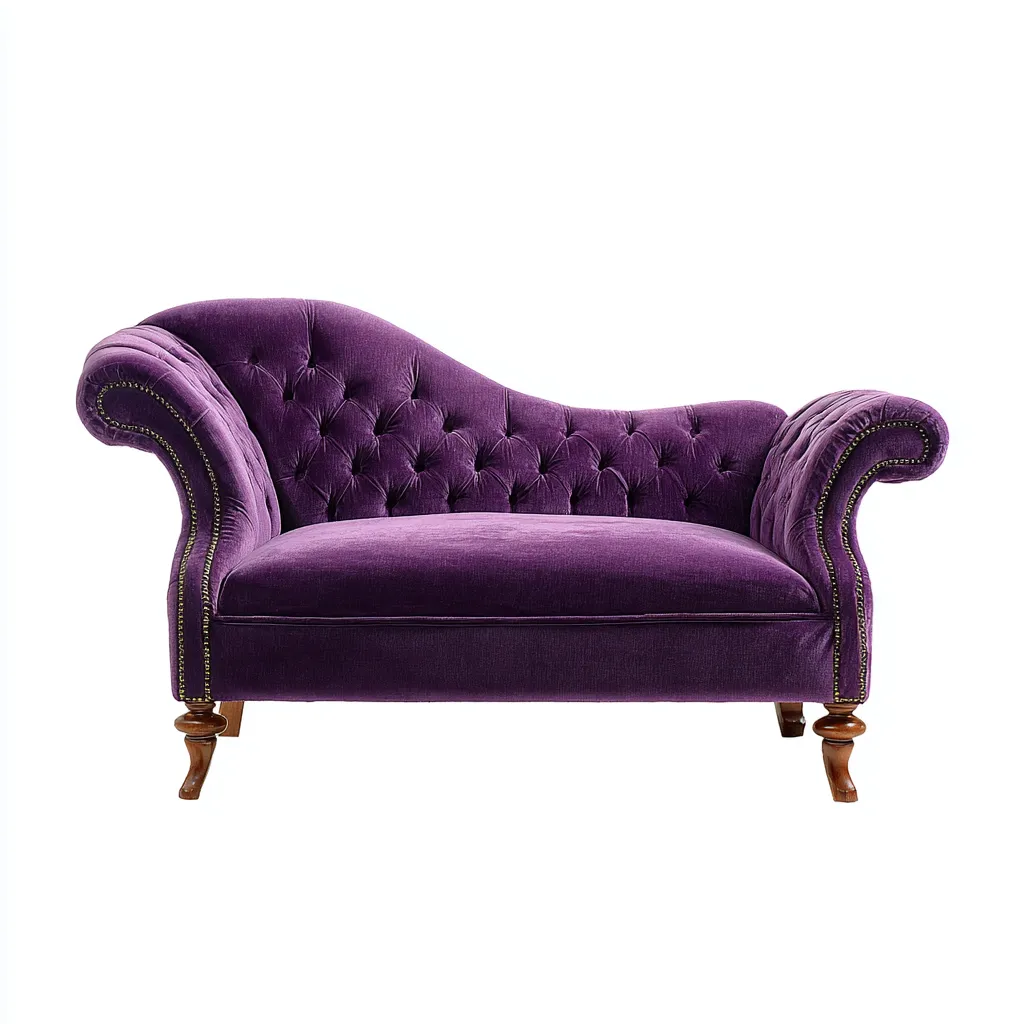 Chaise longue tissu velours 170x75x80 cm - violet - style classique-Vivoravihaus