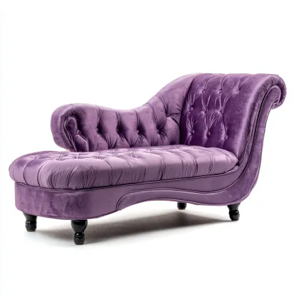 Chaise longue tissu capitonné 160x70x85 cm - violet - style classique-Vivoravihaus