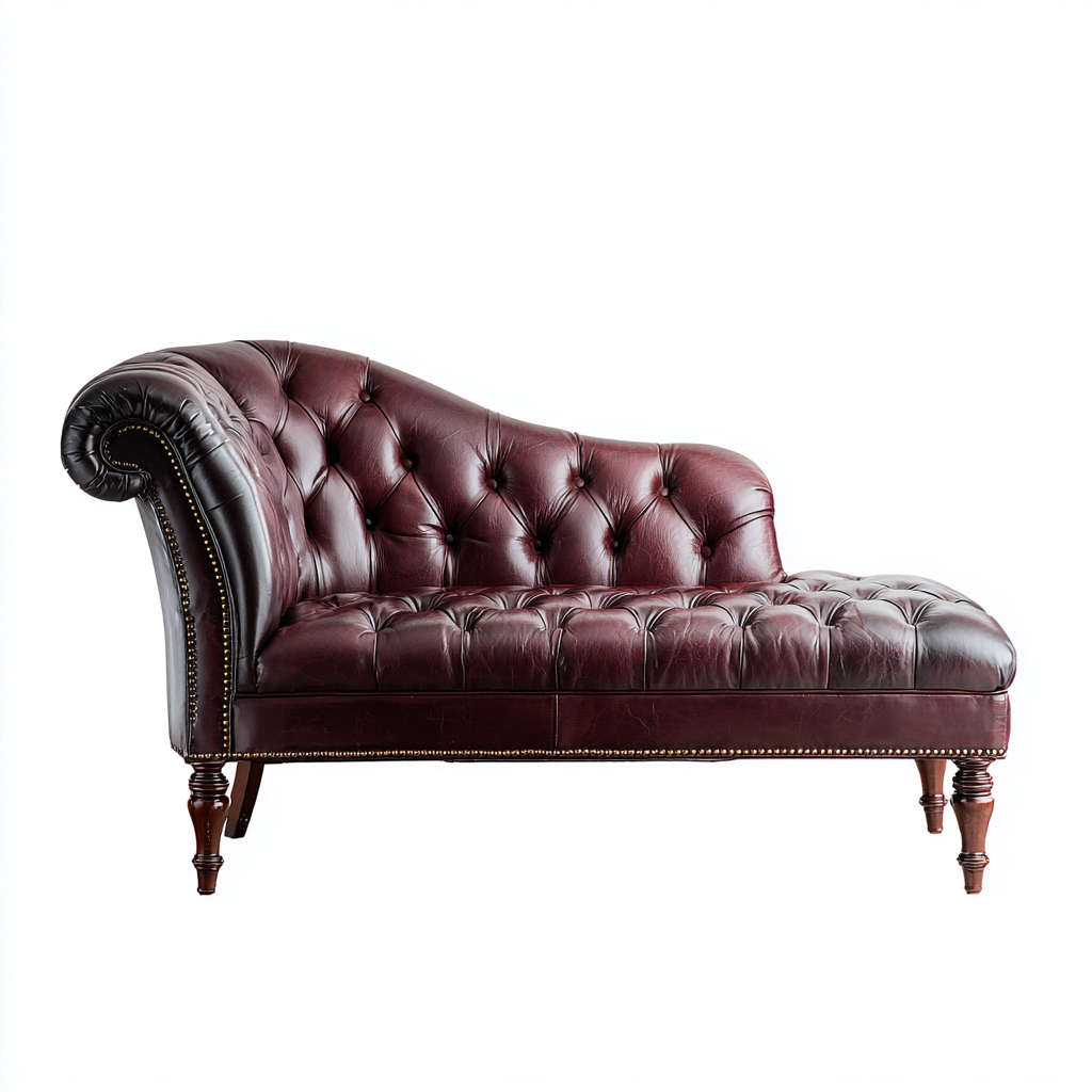 Chaise longue en cuir 170x70x85 cm - brun foncé - style classique-Vivoravihaus