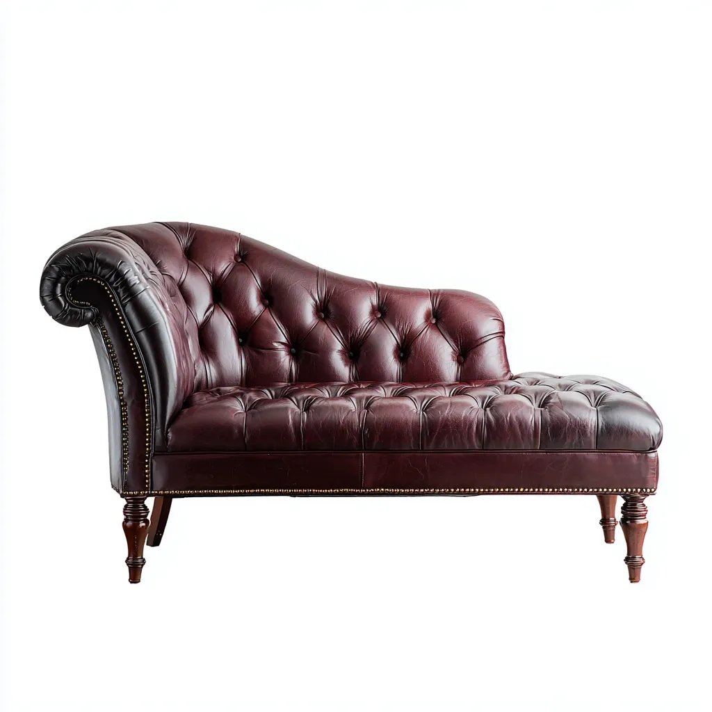 Chaise longue en cuir 170x70x85 cm - brun foncé - style classique-Vivoravihaus