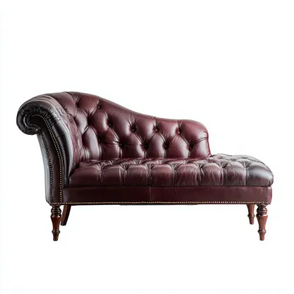 Chaise longue en cuir 170x70x85 cm - brun foncé - style classique-Vivoravihaus