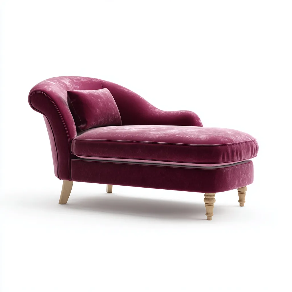Chaise longue en tissu bordeaux 170x75x85 cm - détente du salon - style classique-Vivoravihaus
