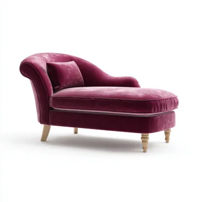 Chaise longue en tissu bordeaux 170x75x85 cm - détente du salon - style classique-Vivoravihaus