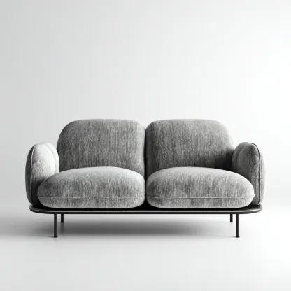 Canapé 2 places en tissu gris clair 170x95x85 cm - confort du salon - design contemporain-Vivoravihaus