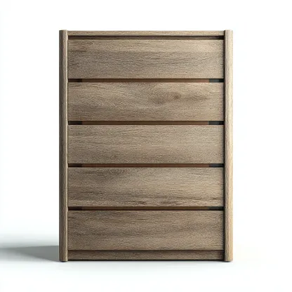 Commode en bois effet chêne clair 80x40x110 cm - rangement intérieur - design contemporain-Vivoravihaus