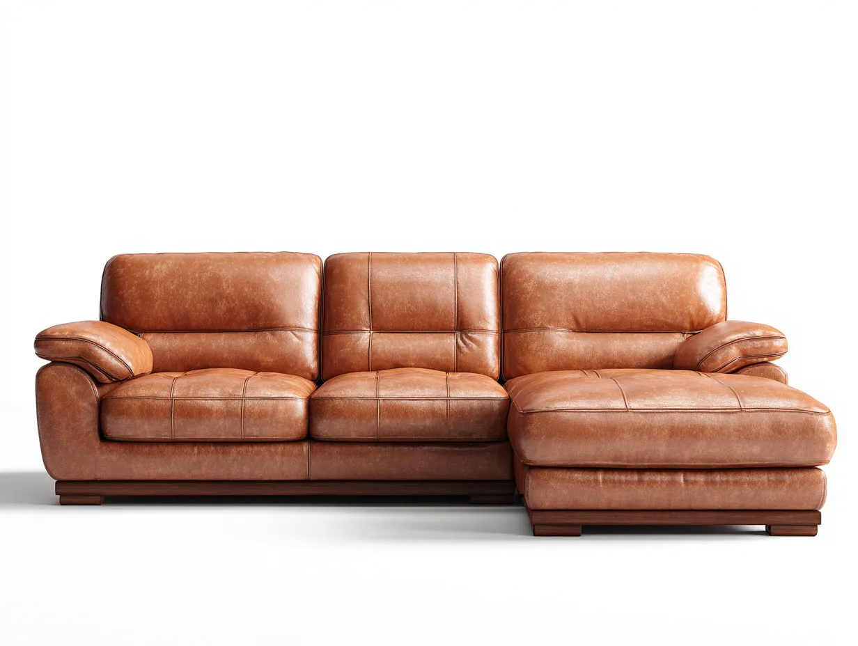 Ecksofa-Leder-Holz-282x176x89 cm-Braun-Klassischer Wohnstil-Haloaroom