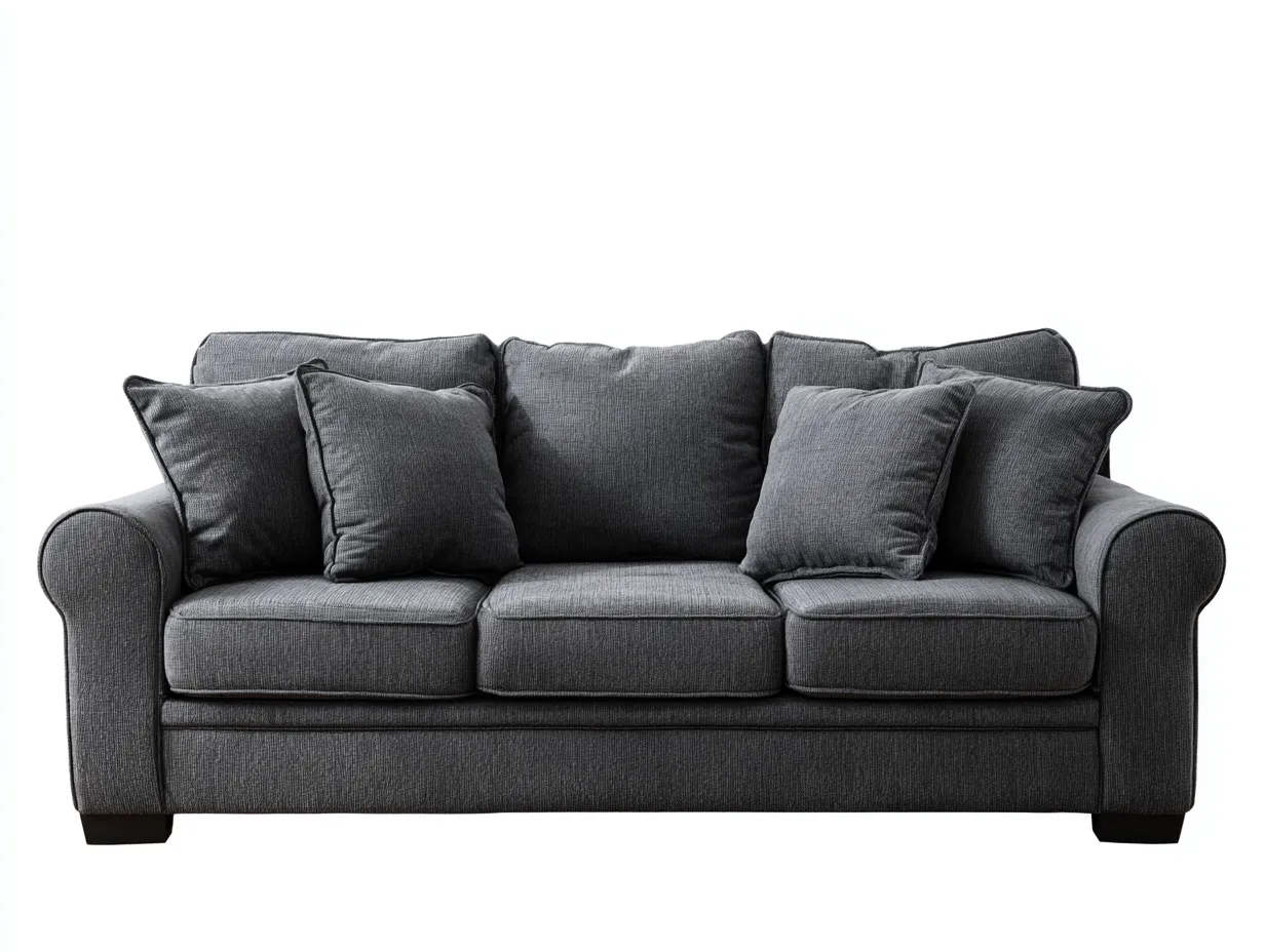 Gerades Sofa-Stoff-Holz-226x94x88 cm-Dunkelgrau-Klassischer Stil-Haloaroom