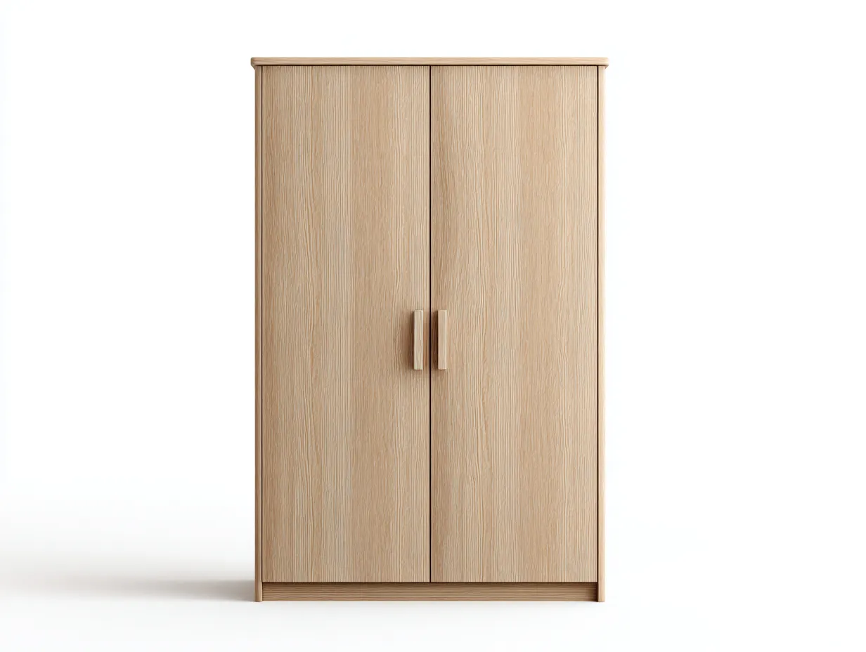 Kleiderschrank mit zwei Türen - Holzwerkstoff - 94 x 56 x 195 cm - Natur - Moderner Stil-Haloaroom