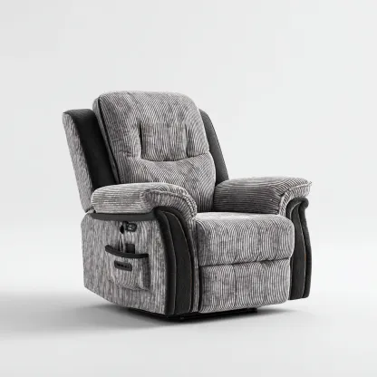 Fauteuil relax tissu 100x95x105 cm - gris - confort motorisé-Gasolganest