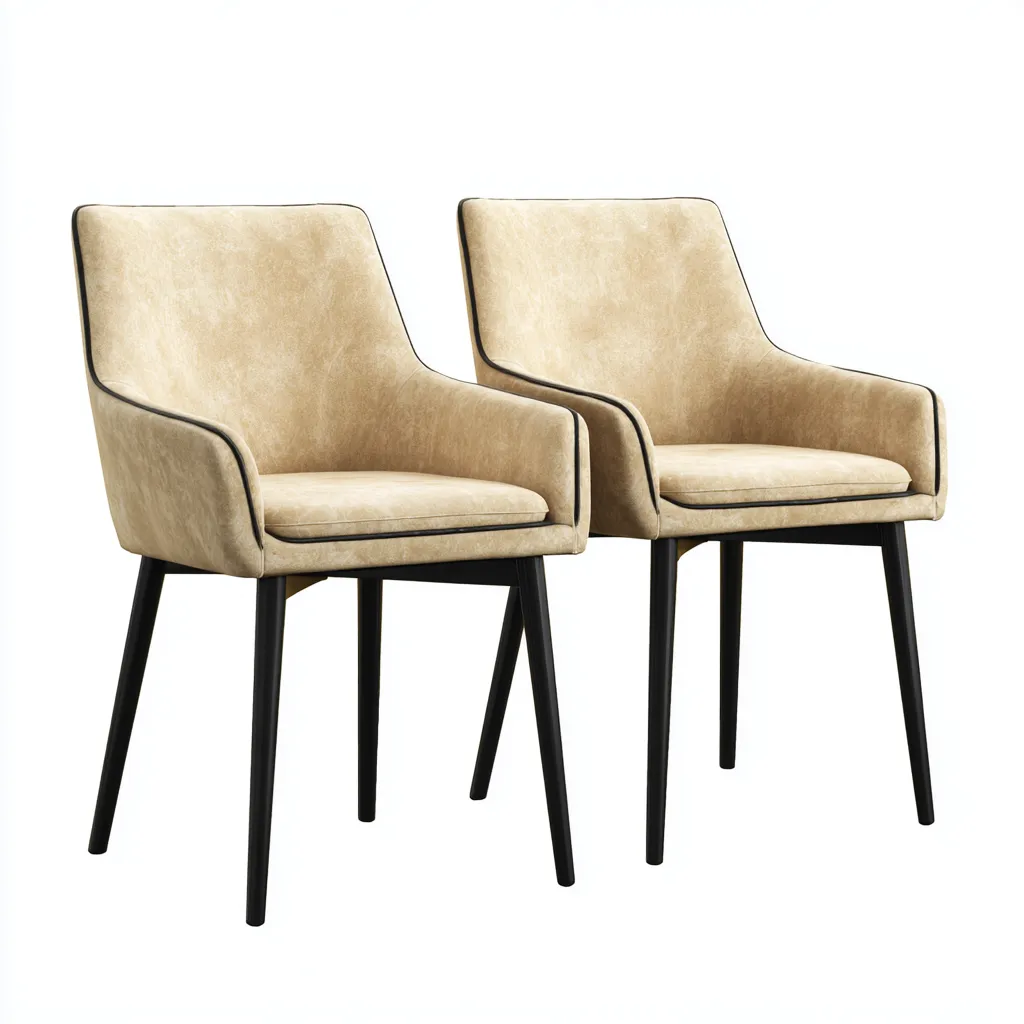 Chaise de salle à manger tissu 50x58x82 cm - beige - design contemporain-Gasolganest