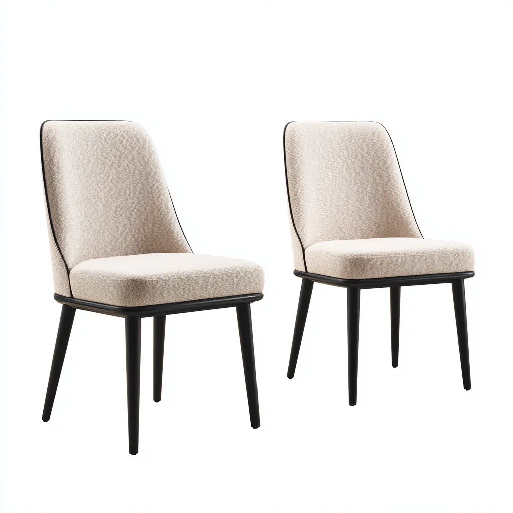 Chaise de salle à manger tissu 45x55x85 cm - beige-noir - design moderne-Gasolganest