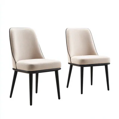 Chaise de salle à manger tissu 45x55x85 cm - beige-noir - design moderne-Gasolganest