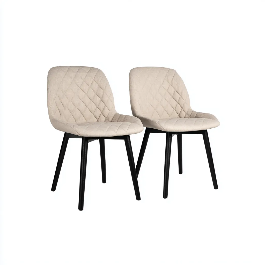 Chaise de salle à manger en tissu beige 45x55x85 cm - assise confortable - design contemporain-Gasolganest