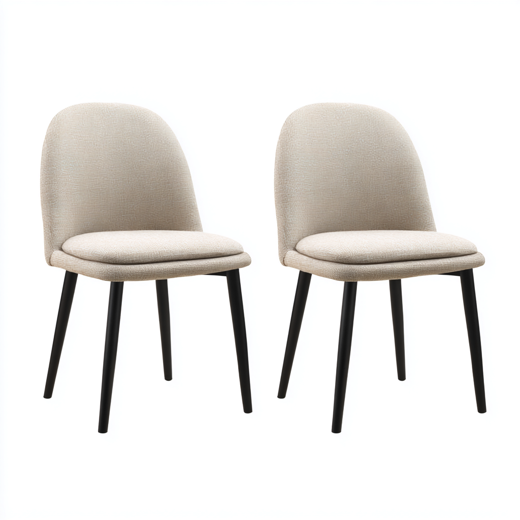 Chaise de salle à manger en tissu 50x55x85 cm - beige-noir - style moderne-Gasolganest