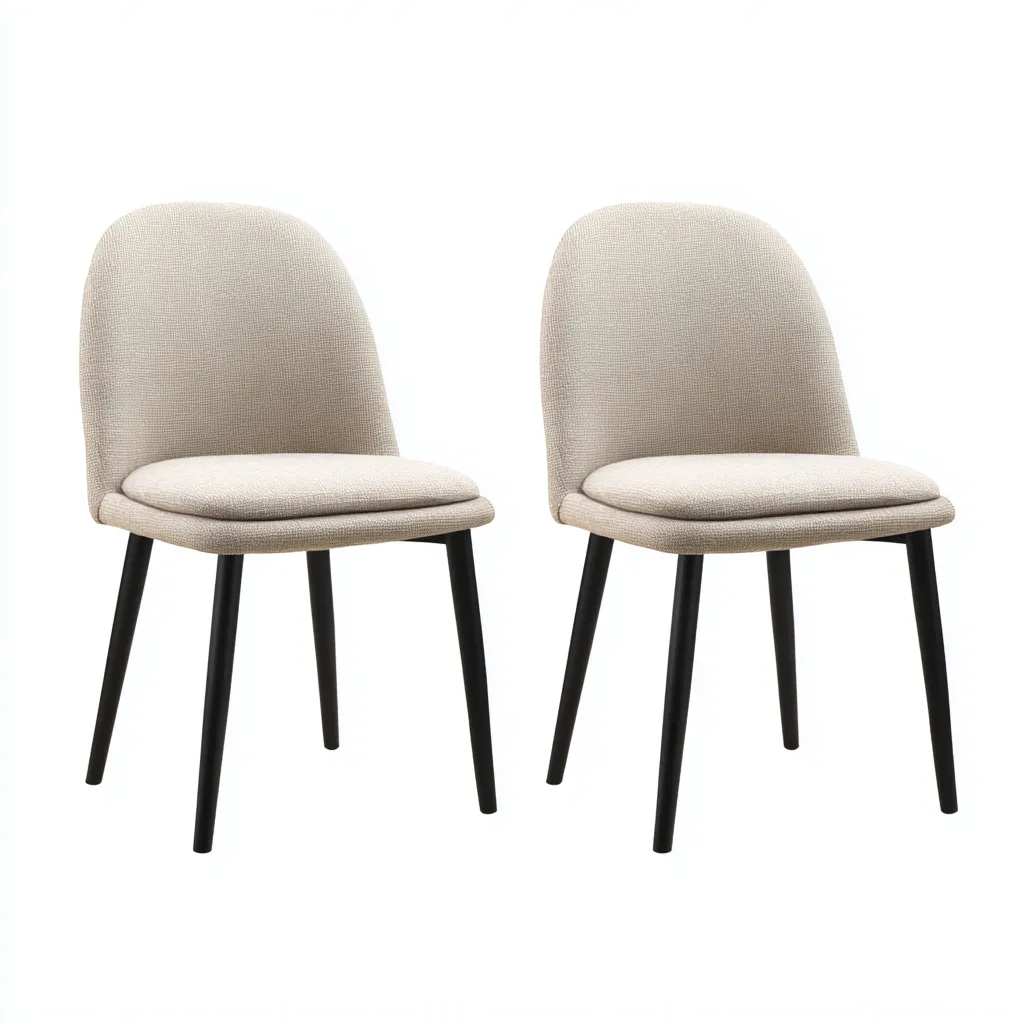 Chaise de salle à manger en tissu 50x55x85 cm - beige-noir - style moderne-Gasolganest