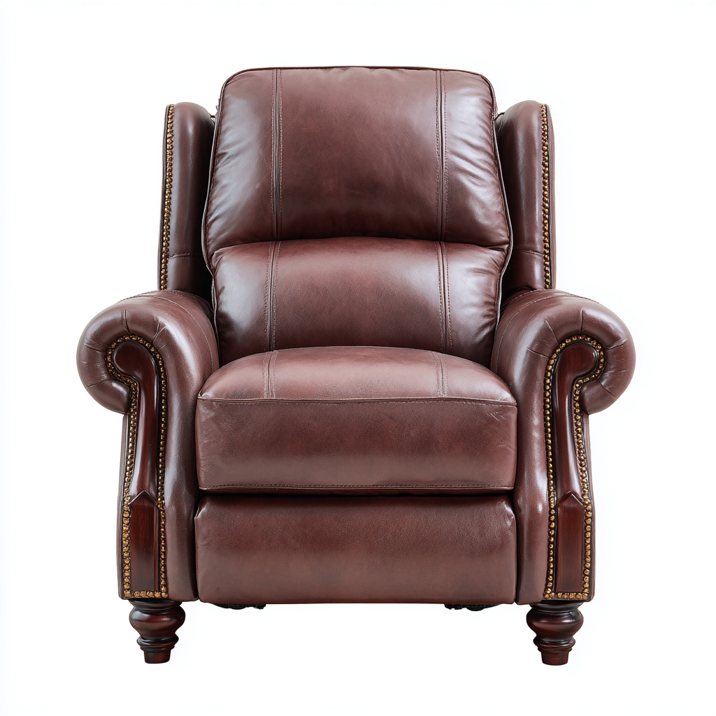 Fauteuil relax cuir synthétique 90x95x105 cm - marron - style classique-Gasolganest