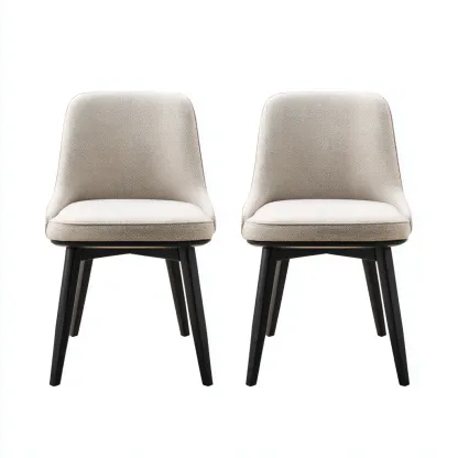 Chaise de salle à manger tissu 45x55x85 cm - beige - design contemporain-Gasolganest