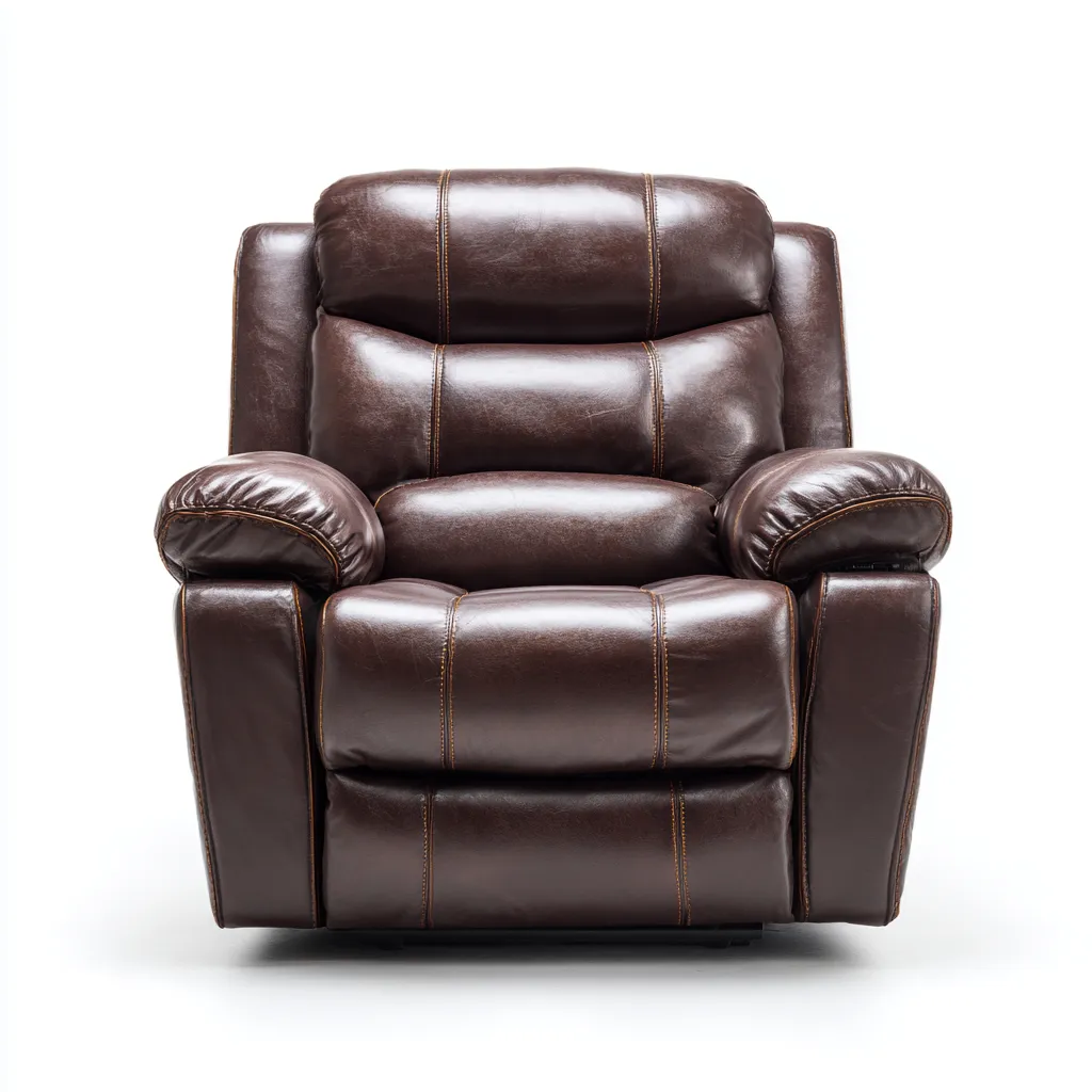 Fauteuil relax en cuir 95x95x105 cm - brun - style classique-Gasolganest