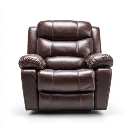 Fauteuil relax en cuir 95x95x105 cm - brun - style classique-Gasolganest