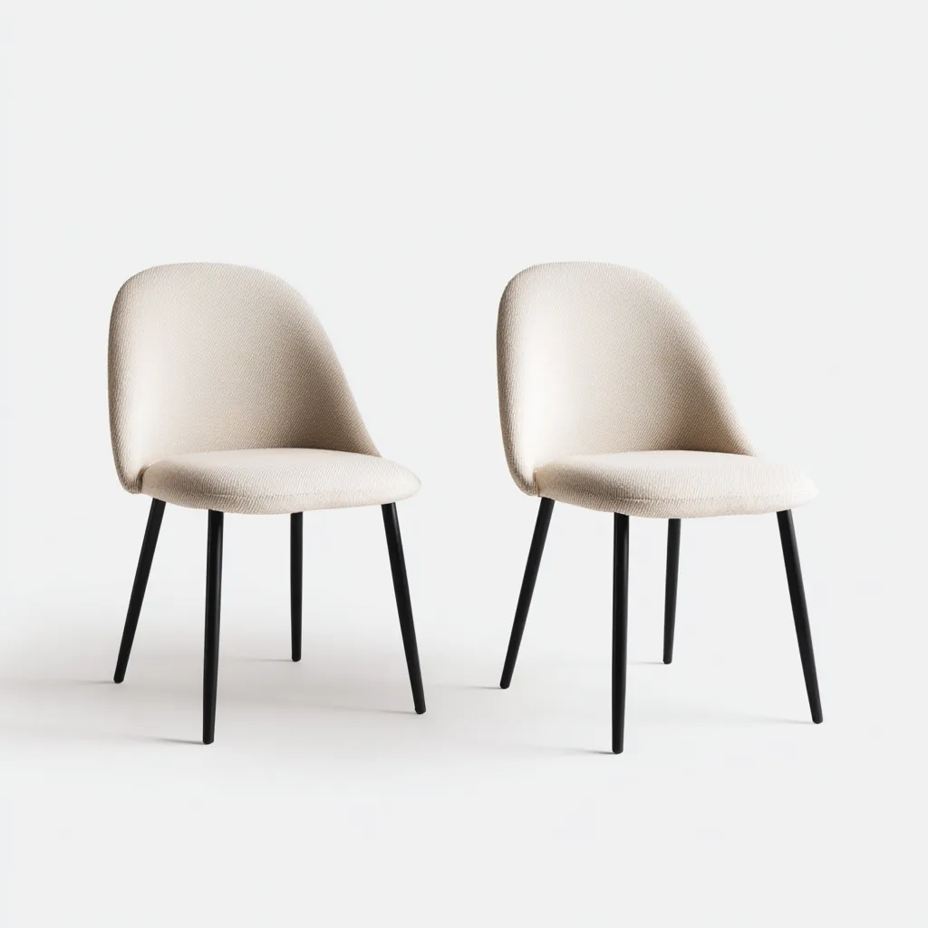 Chaise de salle à manger en tissu 50x55x85 cm - beige-noir - style moderne-Gasolganest