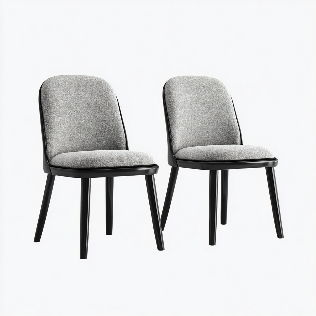 Chaise de salle à manger en tissu gris clair 46x54x84 cm - assise rembourrée - design contemporain-Gasolganest