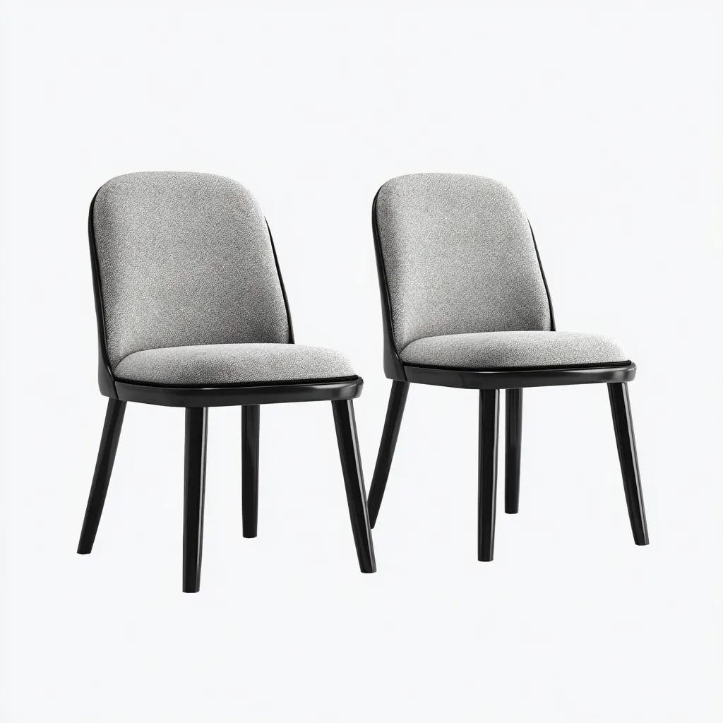 Chaise de salle à manger en tissu gris clair 46x54x84 cm - assise rembourrée - design contemporain-Gasolganest