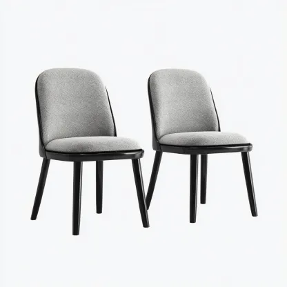 Chaise de salle à manger en tissu gris clair 46x54x84 cm - assise rembourrée - design contemporain-Gasolganest