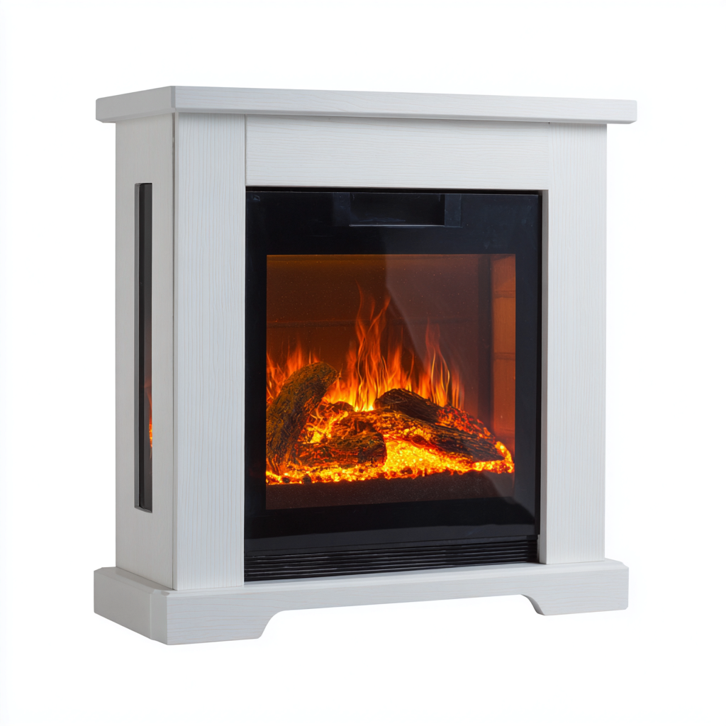 Cheminée électrique décorative 90x30x85 cm - blanc - design contemporain-Gasolganest