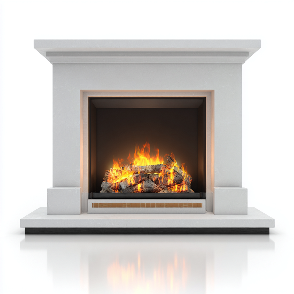 Cheminée électrique décorative 110x35x100 cm - blanc - design contemporain-Gasolganest