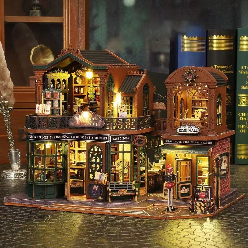 Magic Book City DIY Miniature House Kit with LED Lights
