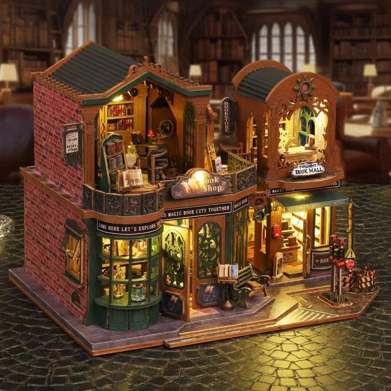 Magic Book City DIY Miniature House Kit with LED Lights